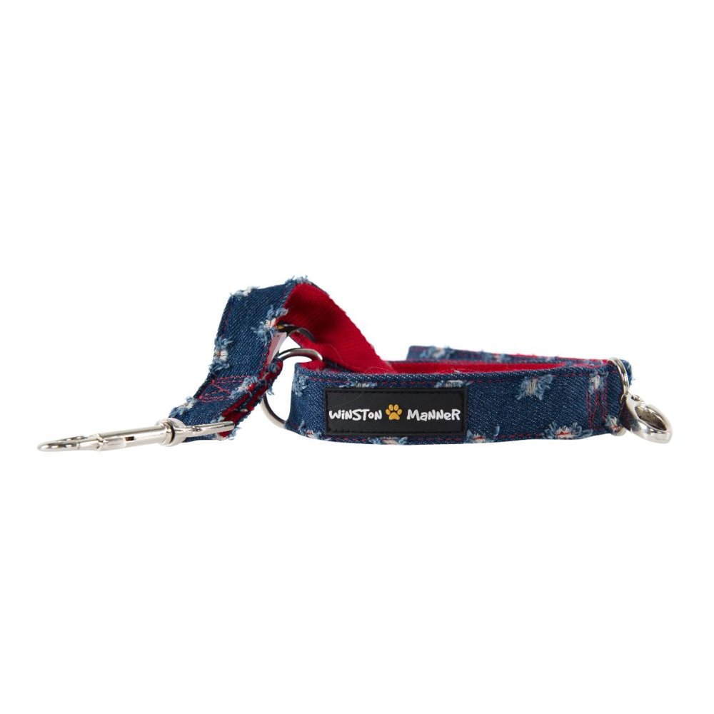 Winston Manner Designer Dog Leash in Diggin Denim